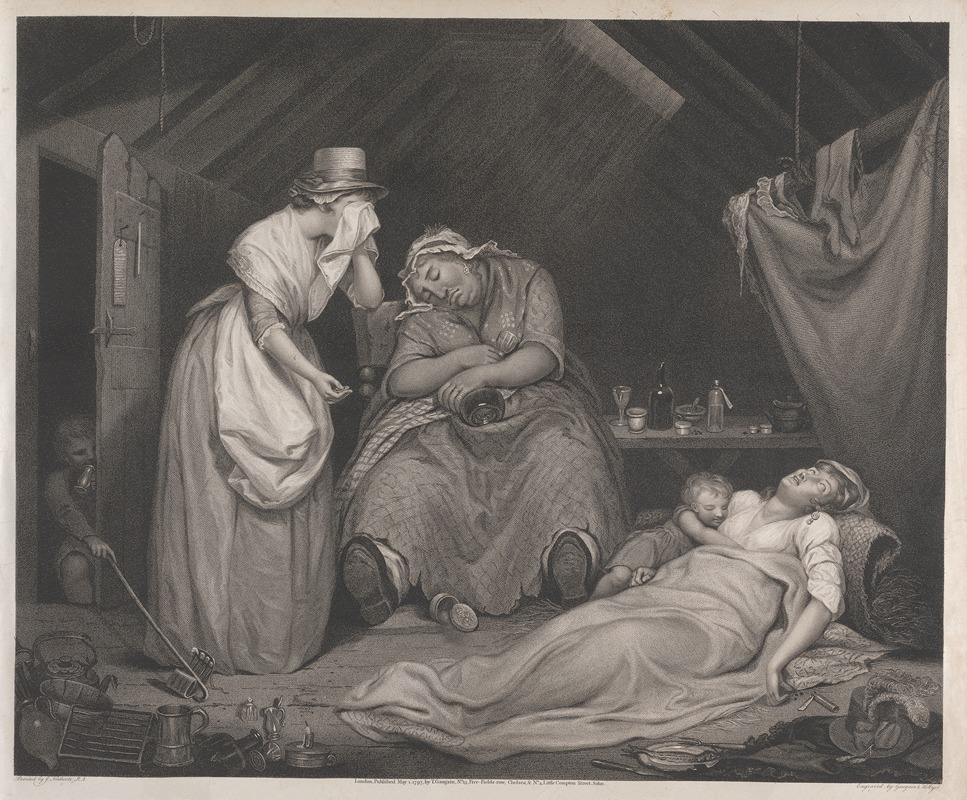 James Northcote - The Wanton Dying in Poverty and Disease Visited by the Modest Girl