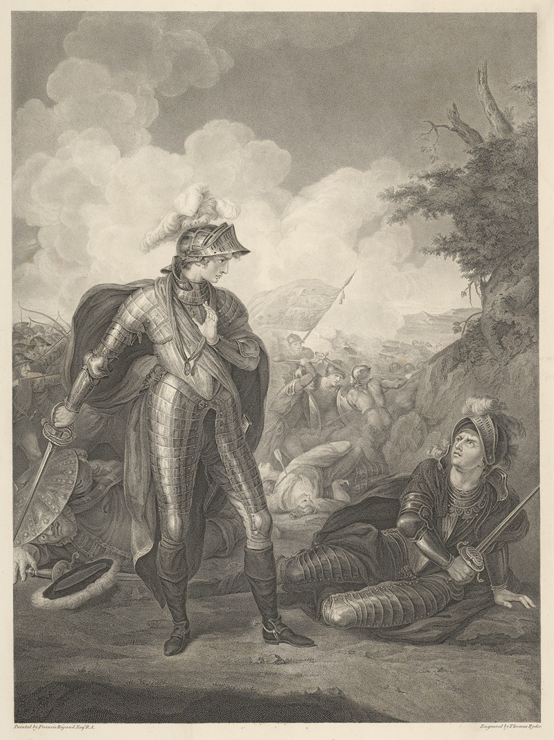 John Francis Rigaud - King Henry IV, Part I; Act V, Scene iv, Plain near Shrewsbury. Prince Henry, Hotspur & Falstaff