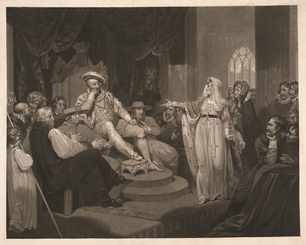 Richard Westall - Catharine of Aragon Pleading Her Own Cause Before King Henry the Eighth