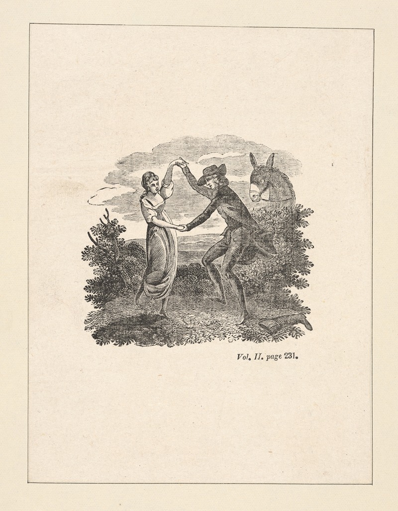 Alexander Anderson - Tristam Shandy [Couple dancing near donkey]