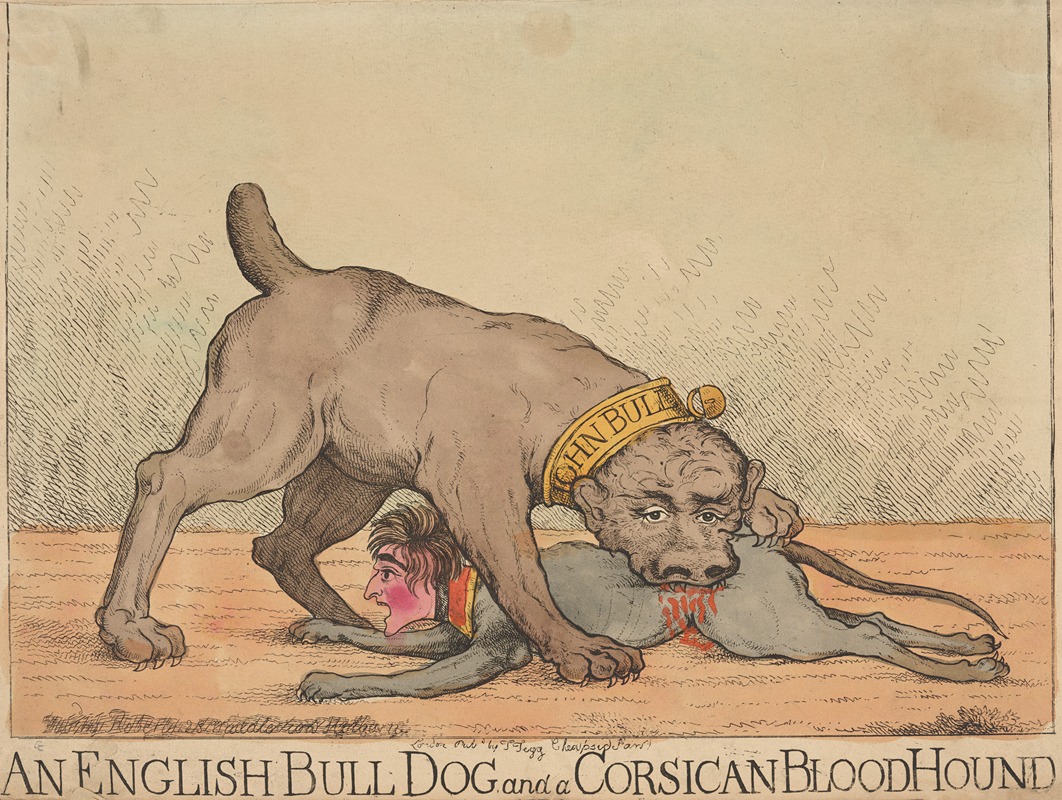 Anonymous - An English bull dog and a Corsican blood hound.