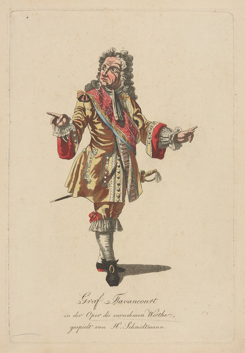 Anonymous - Graf Favancourt (in der Oper die vornehmen Wirthe, gespielt von H. Schmidtmann).