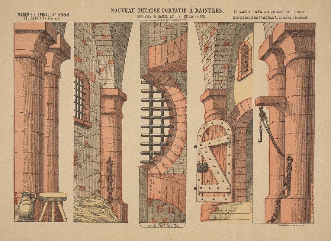 Anonymous - New portable theater with slots. Backstage & strip of ceiling of the prison