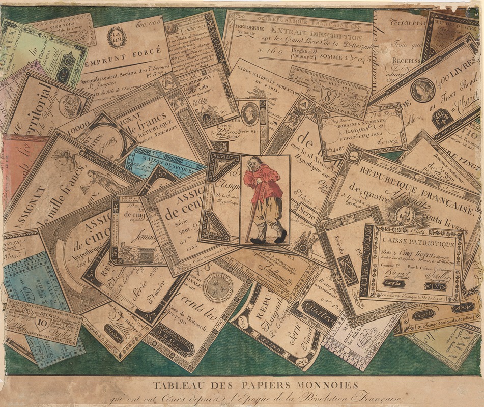 Anonymous - Tableau of the paper monies that were in circulation during the period of the French Revolution