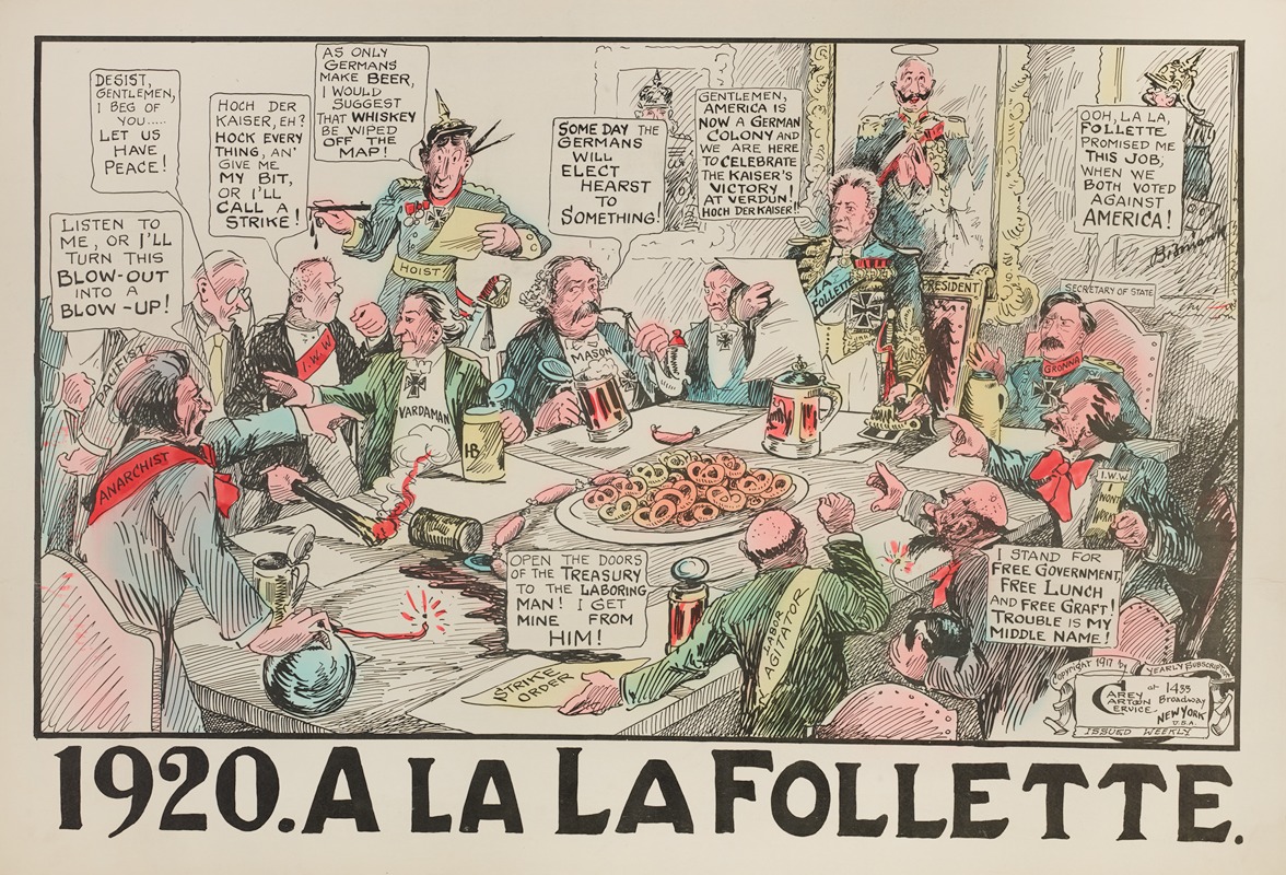 Carey Cartoon Service - 1920. A la Lafollette