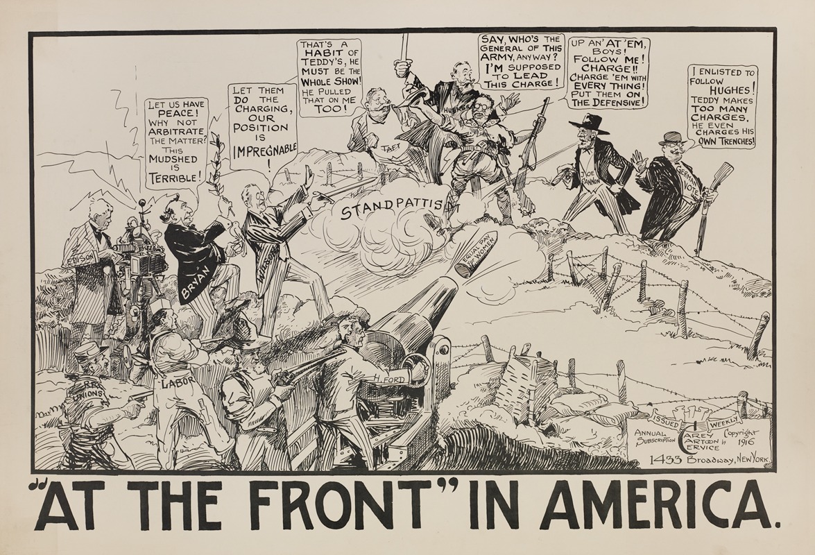 Carey Cartoon Service - At the Front in America