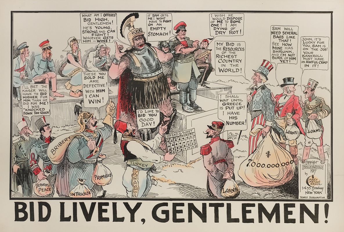 Carey Cartoon Service - Bid Lively, Gentlemen!