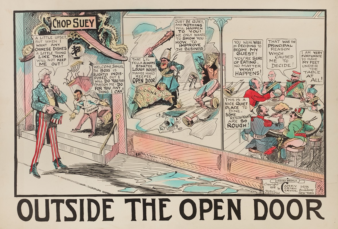 Carey Cartoon Service - Outside the Open Door