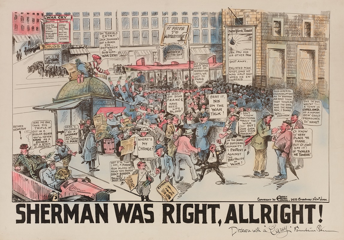 Carey Cartoon Service - Sherman Was Right, Allright!