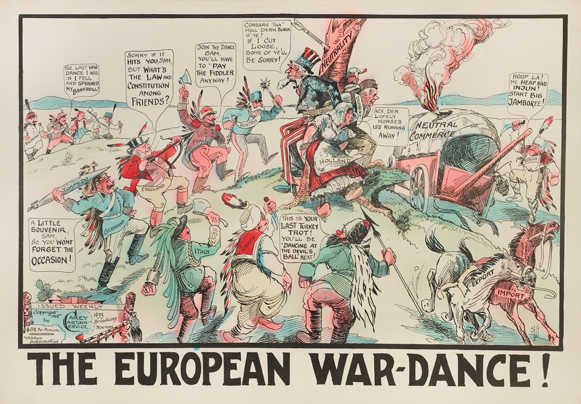 Carey Cartoon Service - The European War-dance!