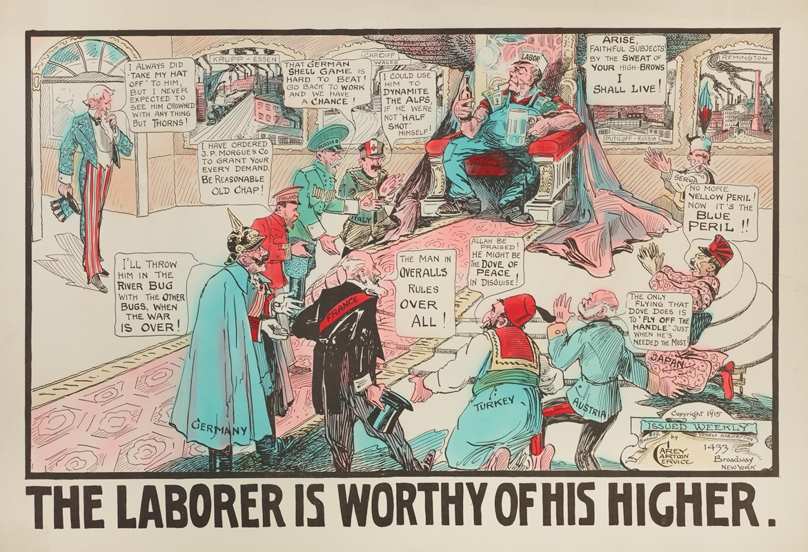 Carey Cartoon Service - The Laborer is Worthy of His Higher