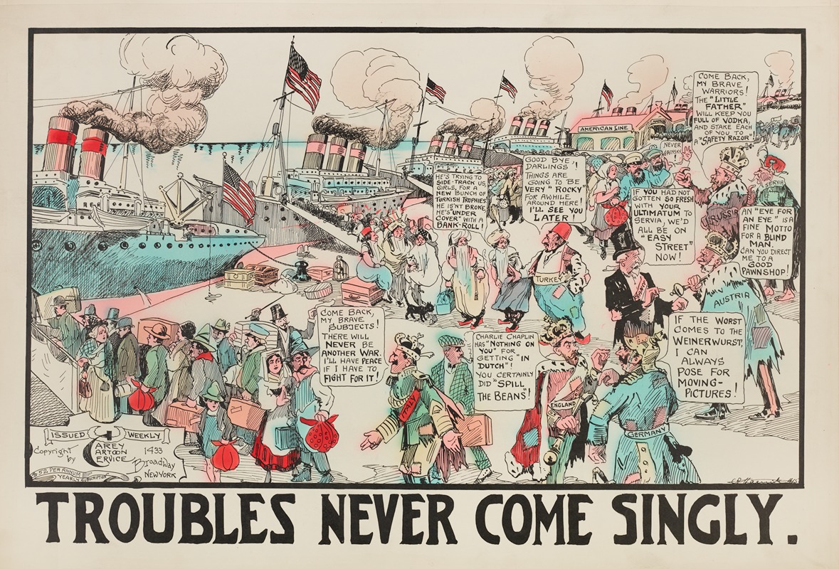 Carey Cartoon Service - Troubles Never Come Singly