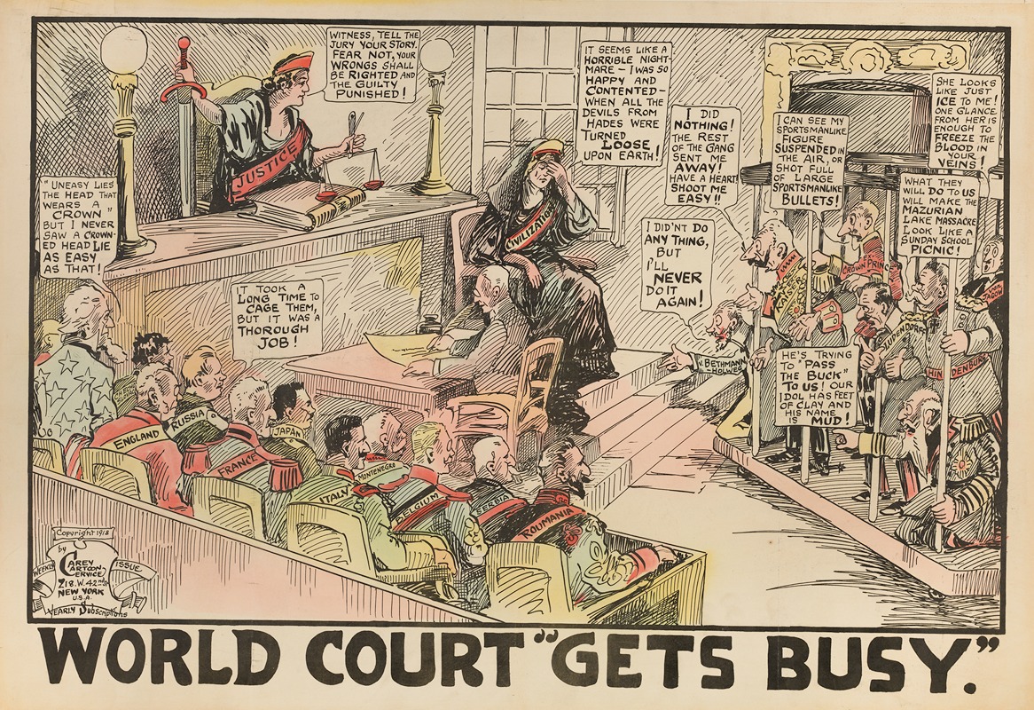 Carey Cartoon Service - World Court ‘Gets Busy’