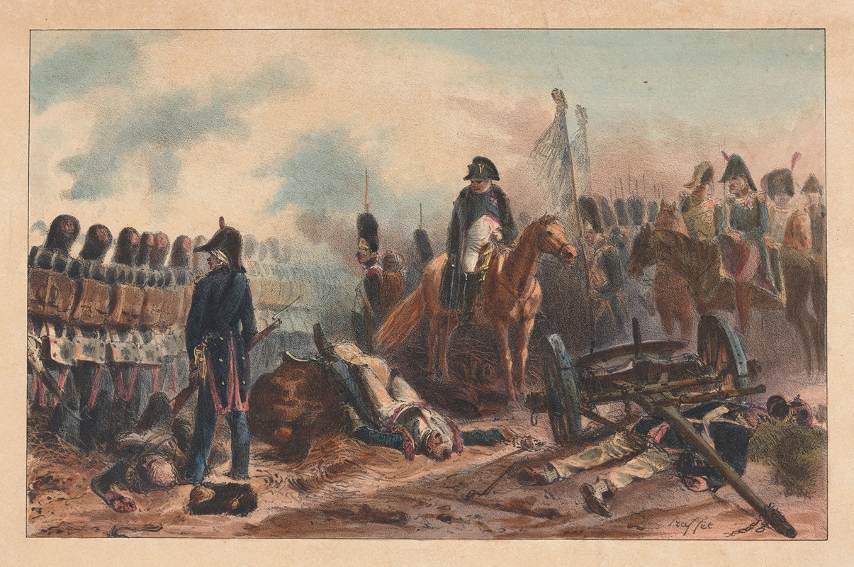 Denis Auguste Marie Raffet - Half-batallion on the left – Aim! – Fire! – Load. Waterloo, June 18, 1815 6 pm.