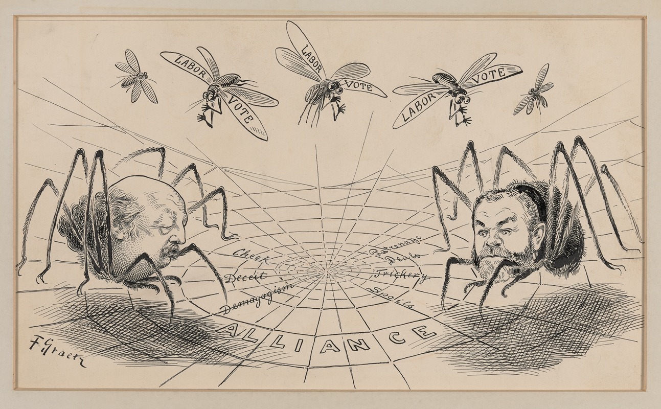 F. Graetz - Ben Butler, Republican politician and John Kelly, Tammany Boss, have failed with deceit to trick the labor vote into their web.