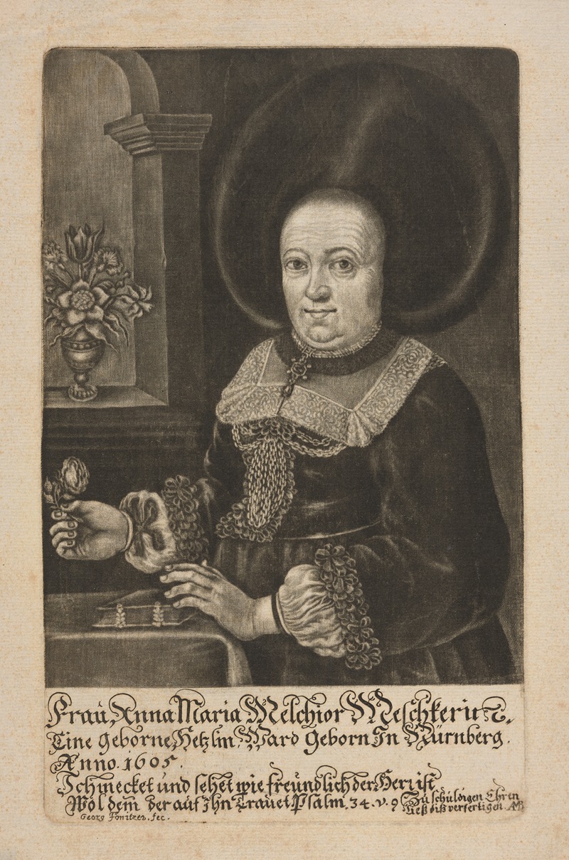 Georg Fonitzer - Lady Anna Maria Melchior Meschter Born Helzlin. Born in Nurnberg in 1605