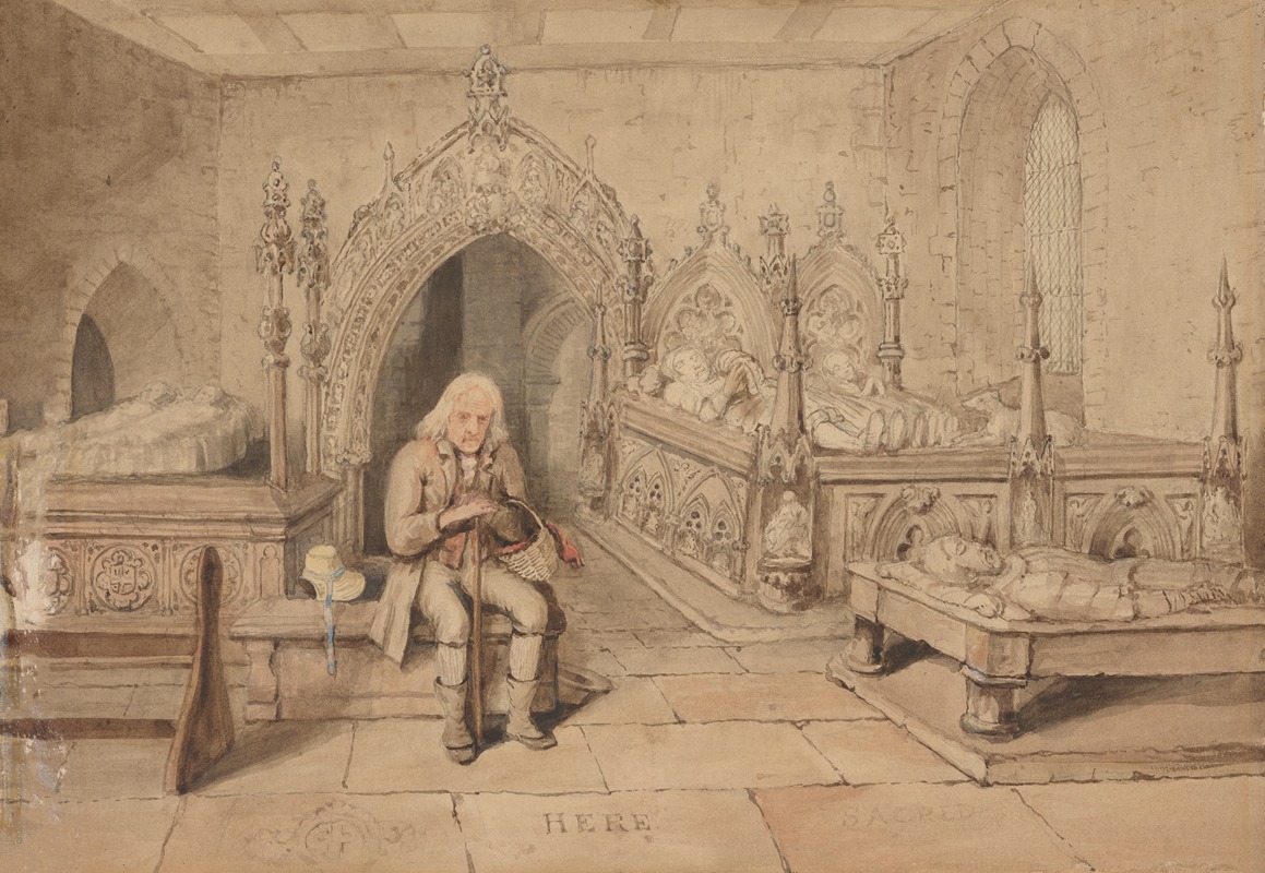 George Cattermole - The Old Curiosity Shop; The old man in the church