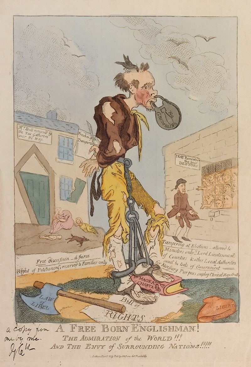 George Cruikshank - A free born Englishman! The admiration of the world!!! And the envy of surrounding nations!!!!!.