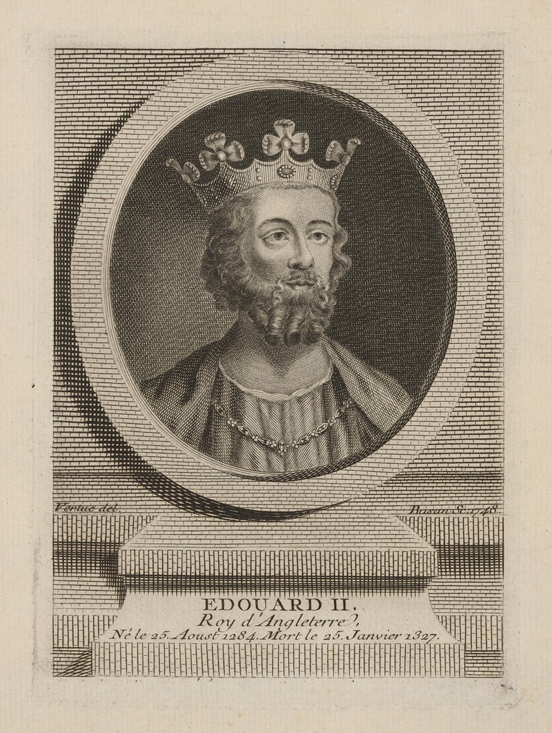 George Vertue - Edward II. King of England, born 25 of August 1284. Died 25 of January 1327