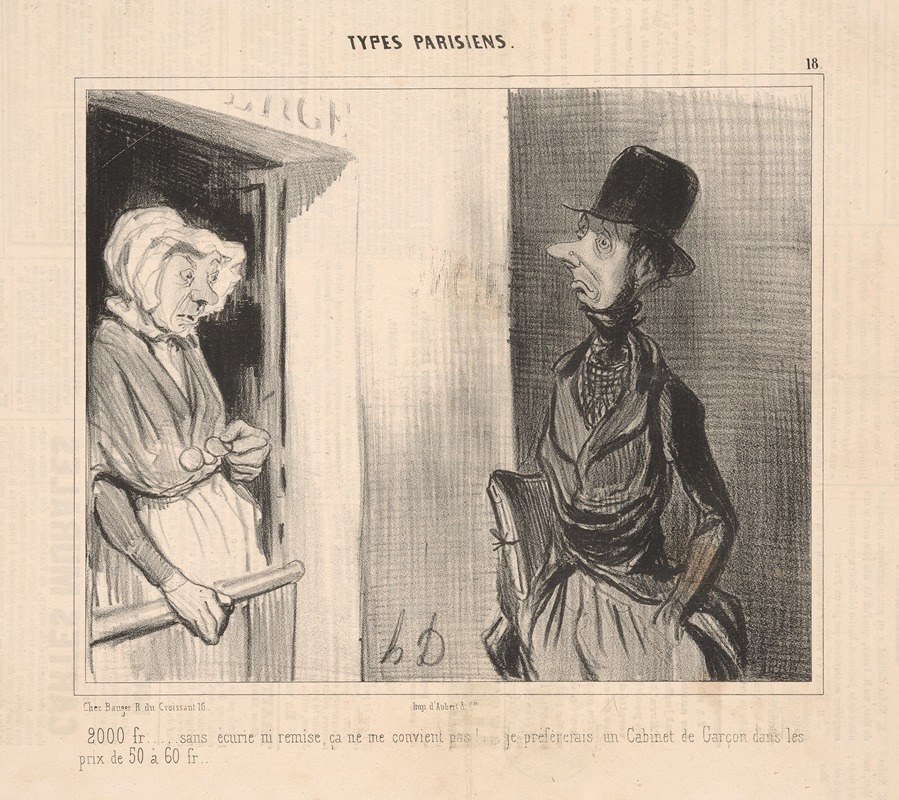 Honoré Daumier - 2000fr . . . . Without stables or remission, it does not suit me! I preferred a cabinet of boys costing from 50 to 60 francs