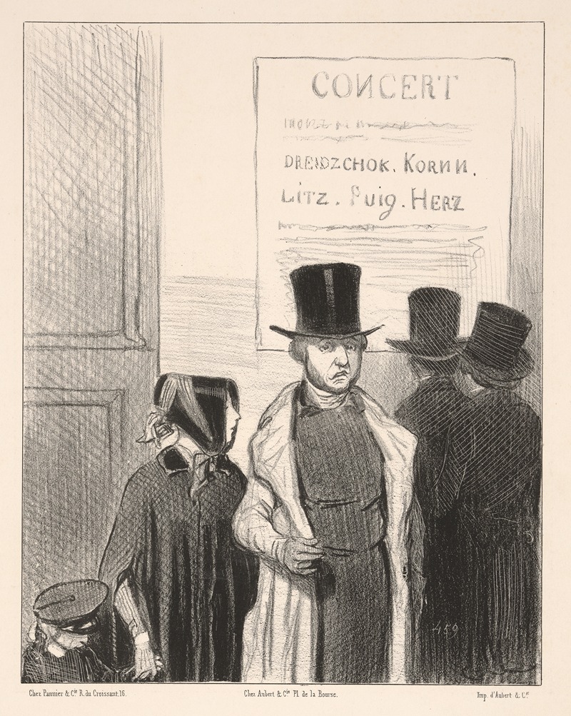 Honoré Daumier - A Concert A Concert Announcement, for ten francs! . . . Furiously mouth it!