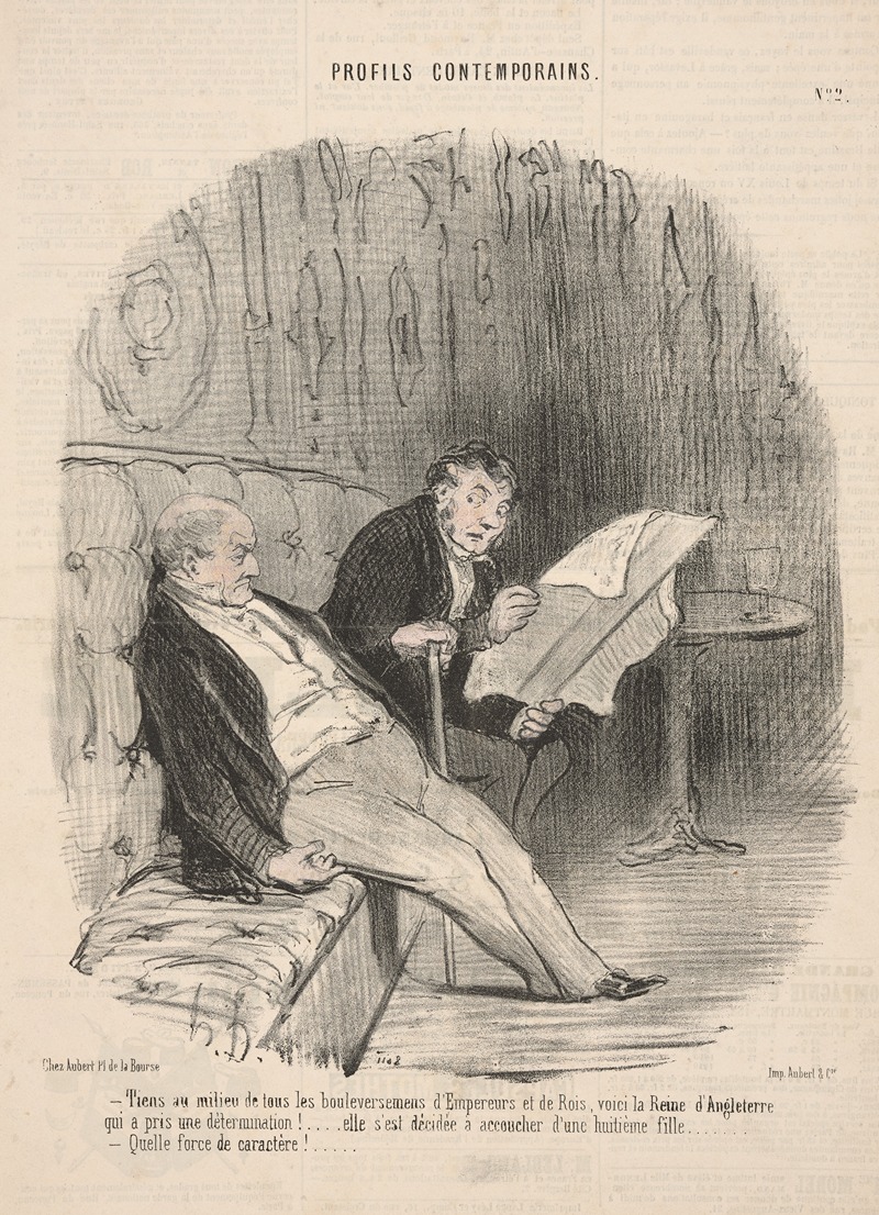 Honoré Daumier - Behold in the middle of the overthrow of emperors and kings, here . . . Daughter. What a strong character!