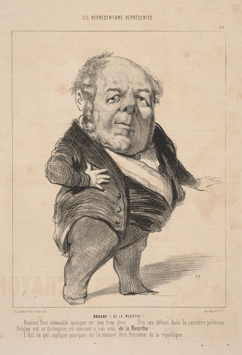 Honoré Daumier - Boulay fat man with right hand on hip.