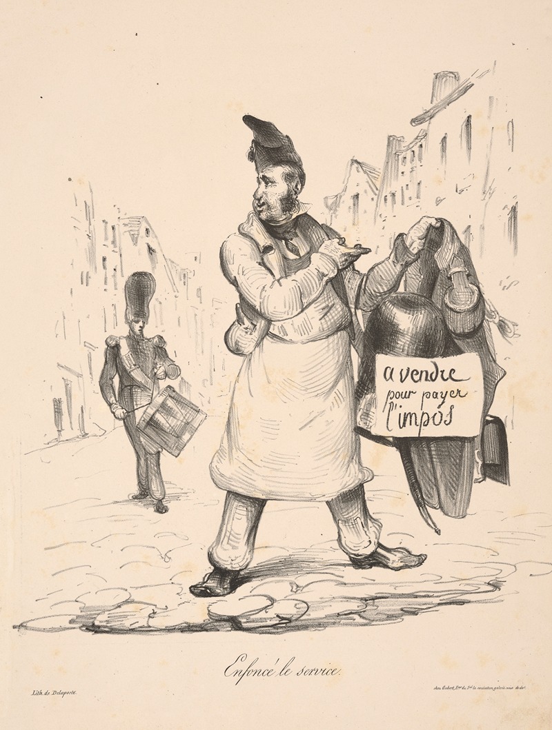 Honoré Daumier - Breaking the service