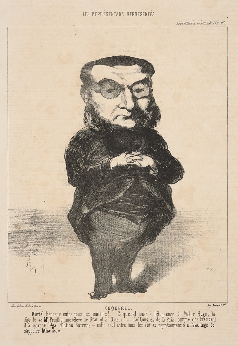 Honoré Daumier - Coquerel man standing with hands folded on top of belly