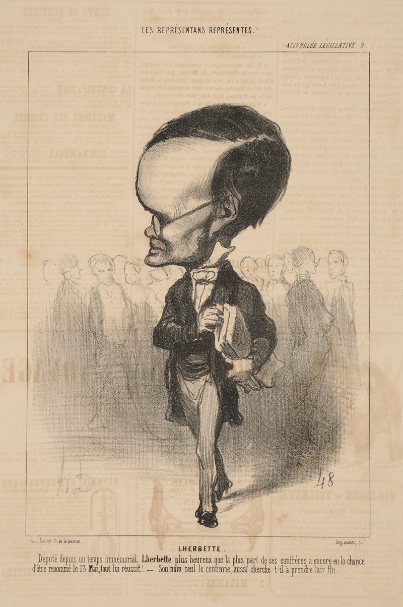 Honoré Daumier - Herbette, deputy since time immemorial Herbette no more . . . Thin air