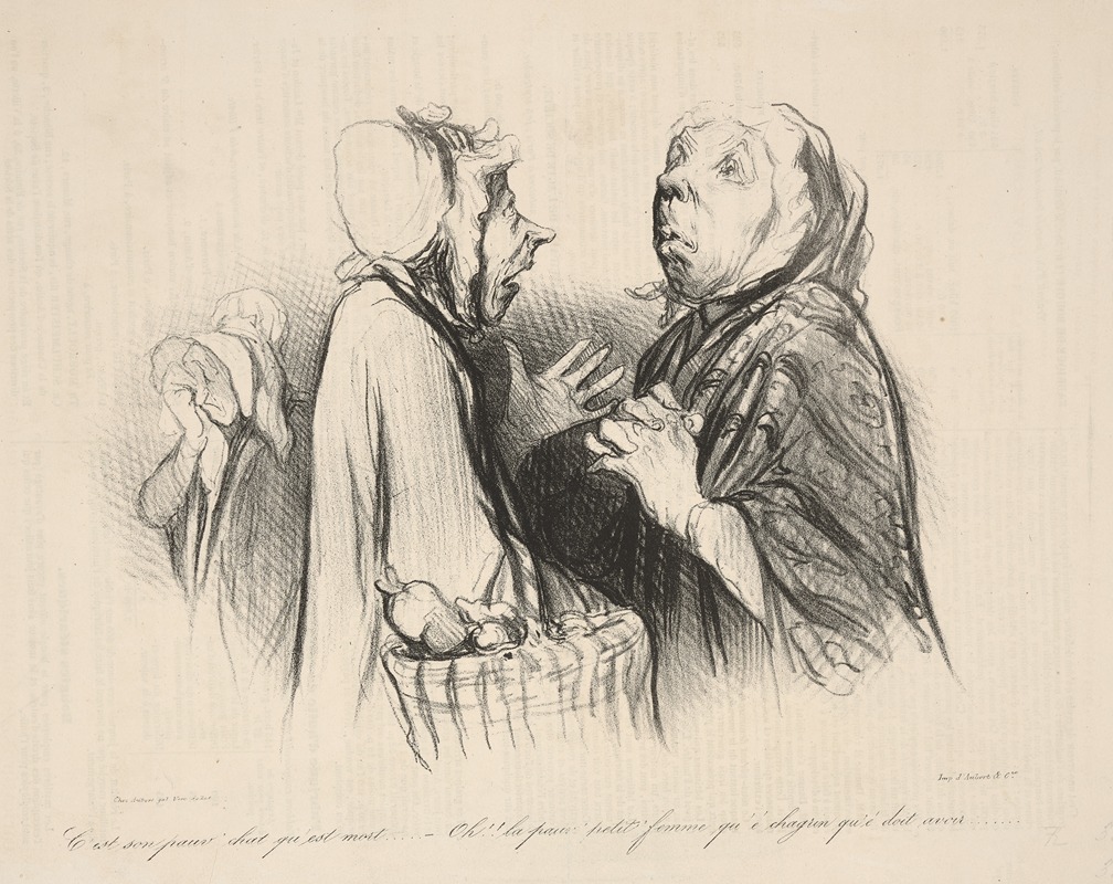 Honoré Daumier - It’s his poor cat who had died . .