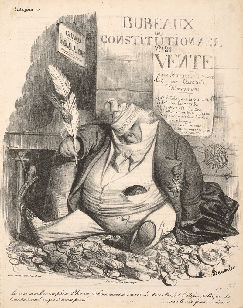 Honoré Daumier - The current crisis is complicated! The horizon of subscriptions is covered by . . .