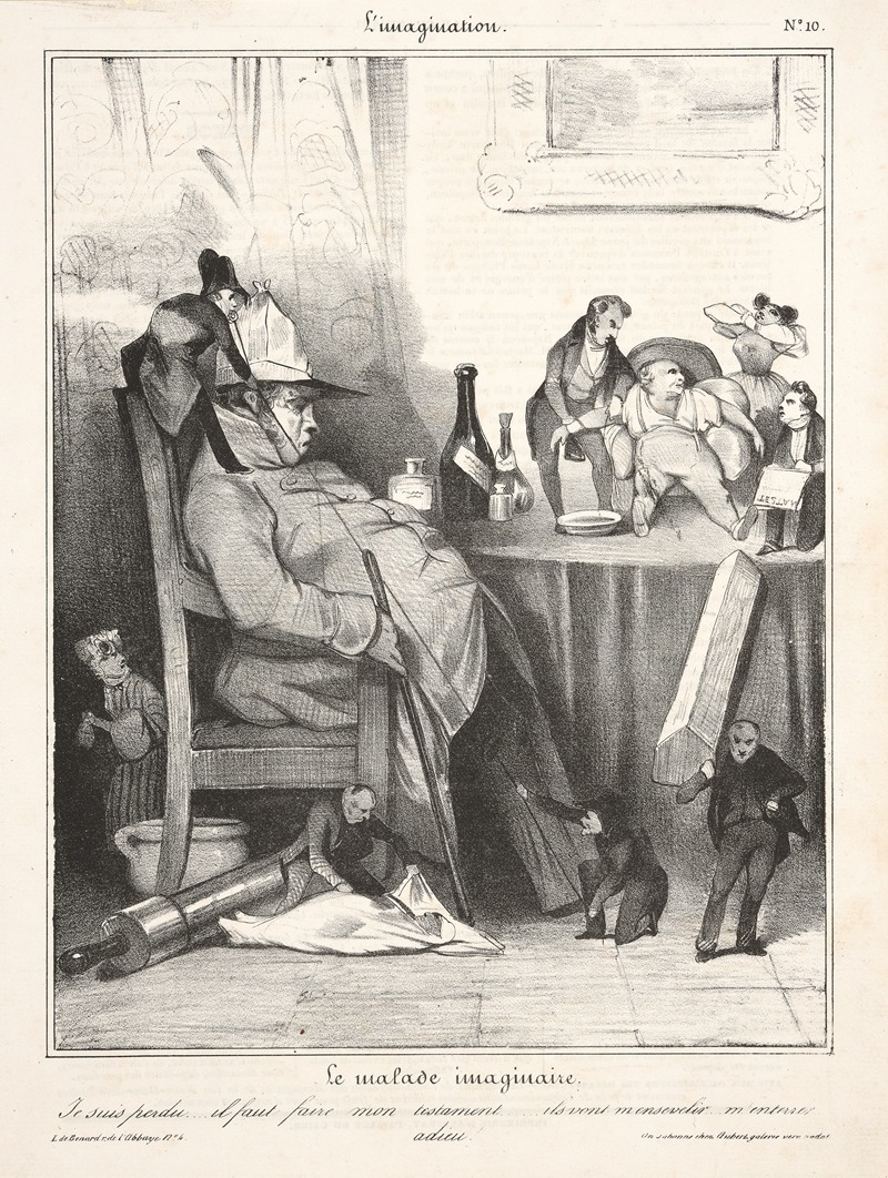 Honoré Daumier - The hypochondriac. I am finished . . . I need to make my will . . .