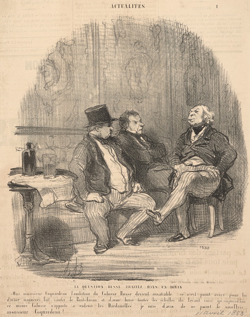 Honoré Daumier - The Russian question treated in a divan