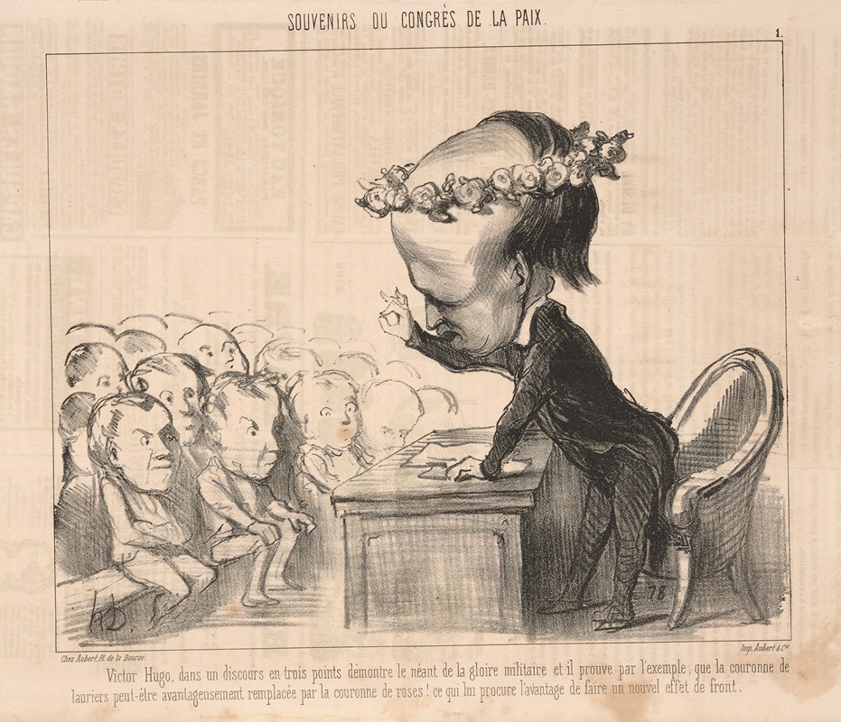 Honoré Daumier - Victor Hugo, in a speech in three points . . . Front end