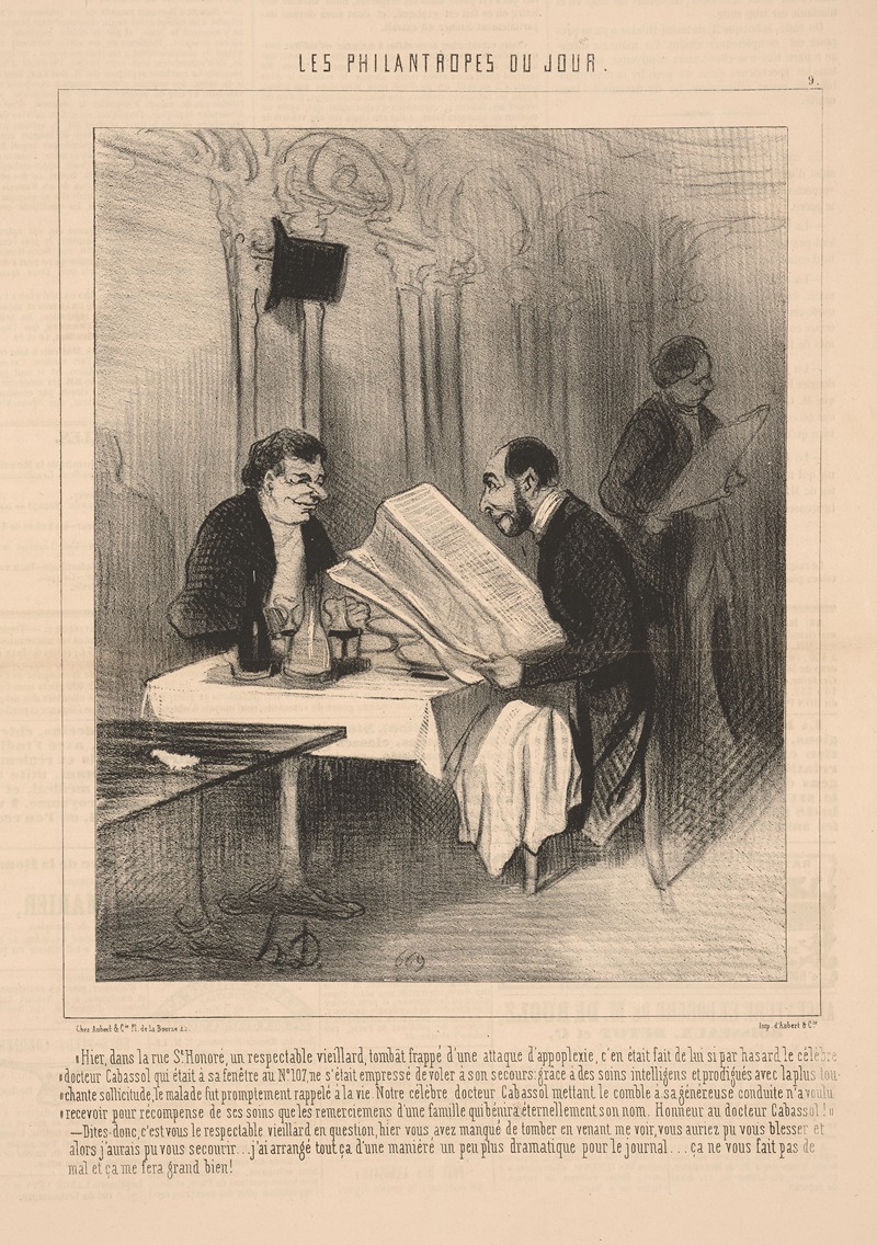 Honoré Daumier - Yesterday, in the Rue St. Honore, a respectable old man . . .