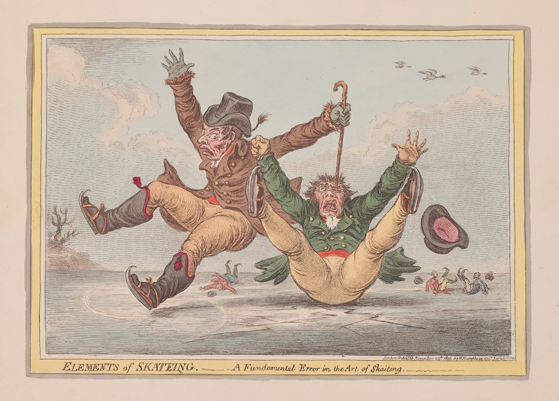 James Gillray - Elements of skateing. A fundamental error in the art of skaiting