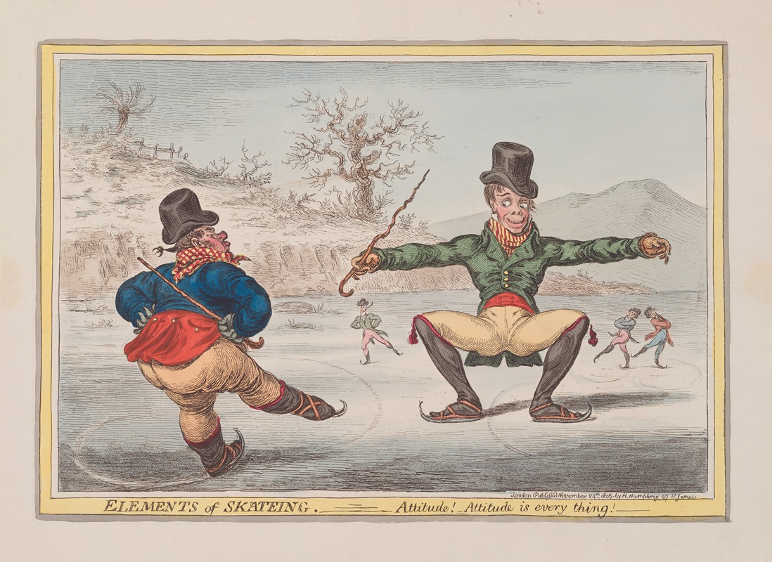 James Gillray - Elements of skateing. Attitude! Attitude is everything!.