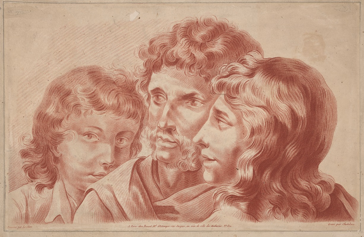 Jean Baptiste Claude Chatelain - Group portrait, man, youth, and boy