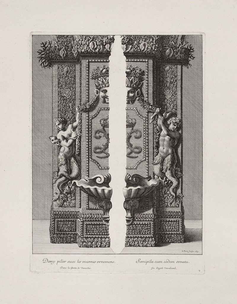 Jean Le Pautre - Demy pilier avec les mesmes ornamens (Half-pillar with the same ornaments)