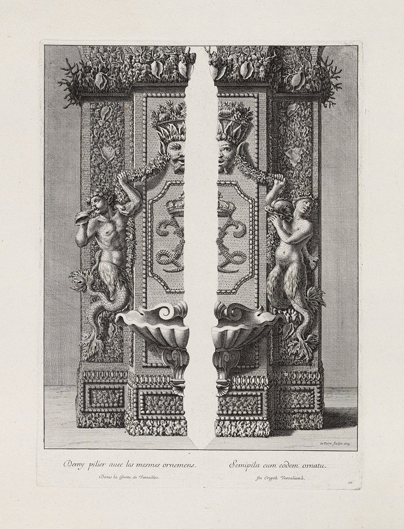 Jean Le Pautre - Demy pilier avec les mesmes ornamens (Half-pillar with the same ornaments)