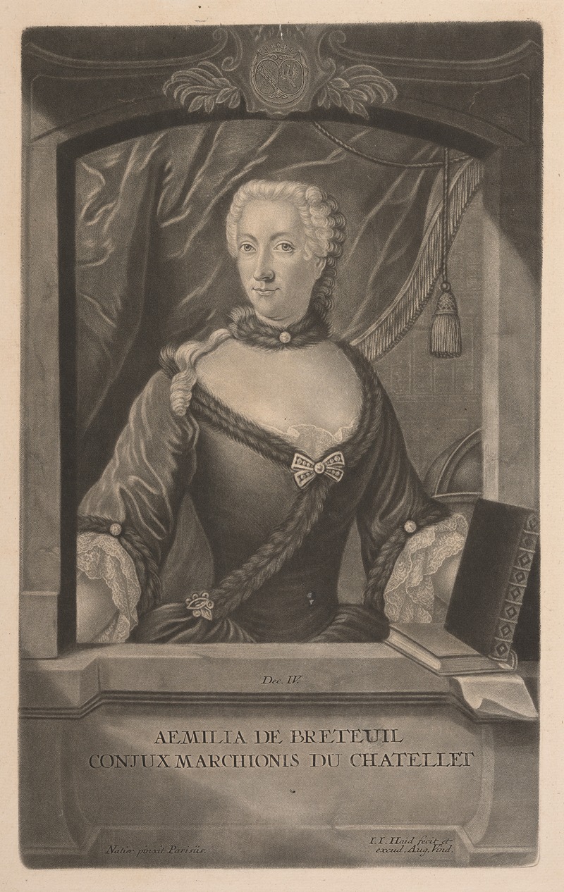 Johann Jacob Haid - Aemilia of Breteuil, wife of the Marquis du Chatellet