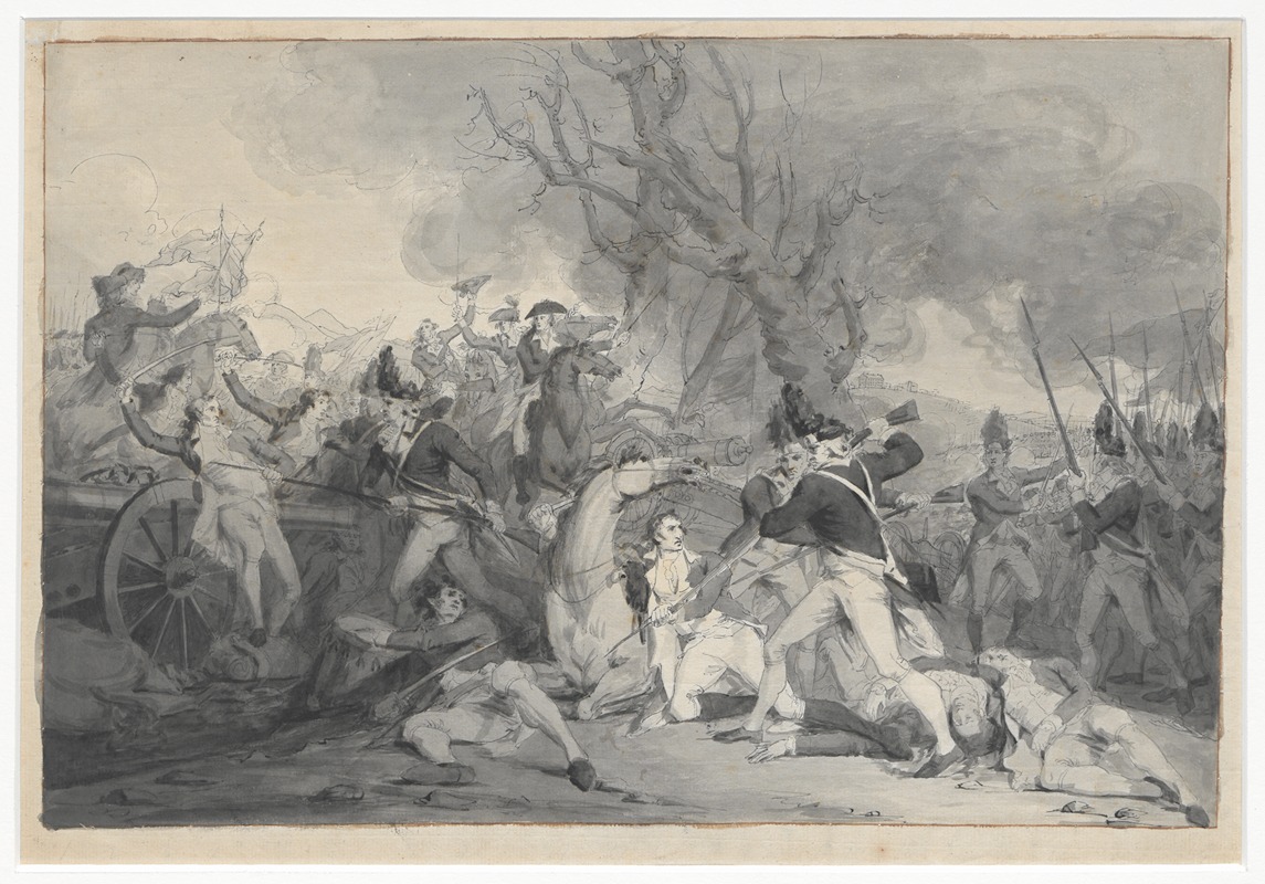 John Trumbull - Death of General Mercer [Sketch for The Battle of Princeton] 3