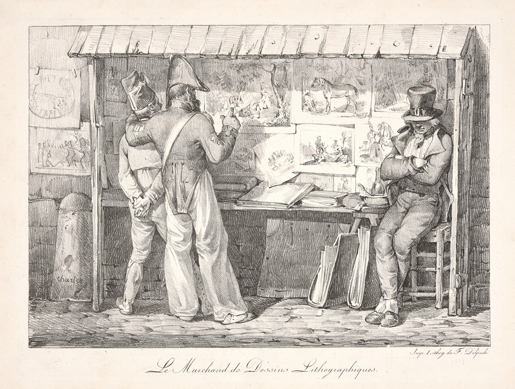 Nicolas Toussaint Charlet - Le marchand de dessins lithographiques (The merchant of lithographic designs)