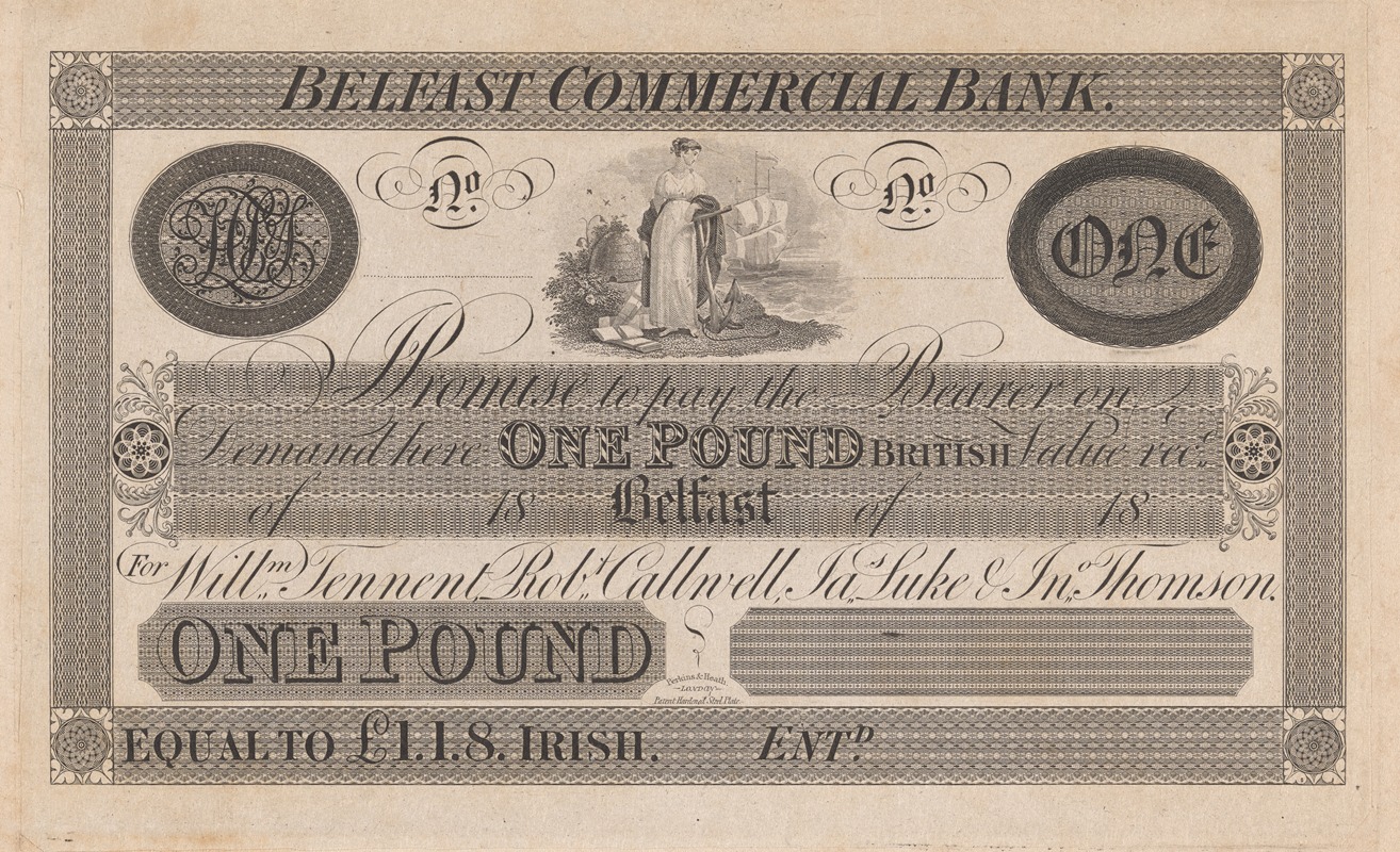 Perkins & Heath - Belfast Commercial Bank one pound note