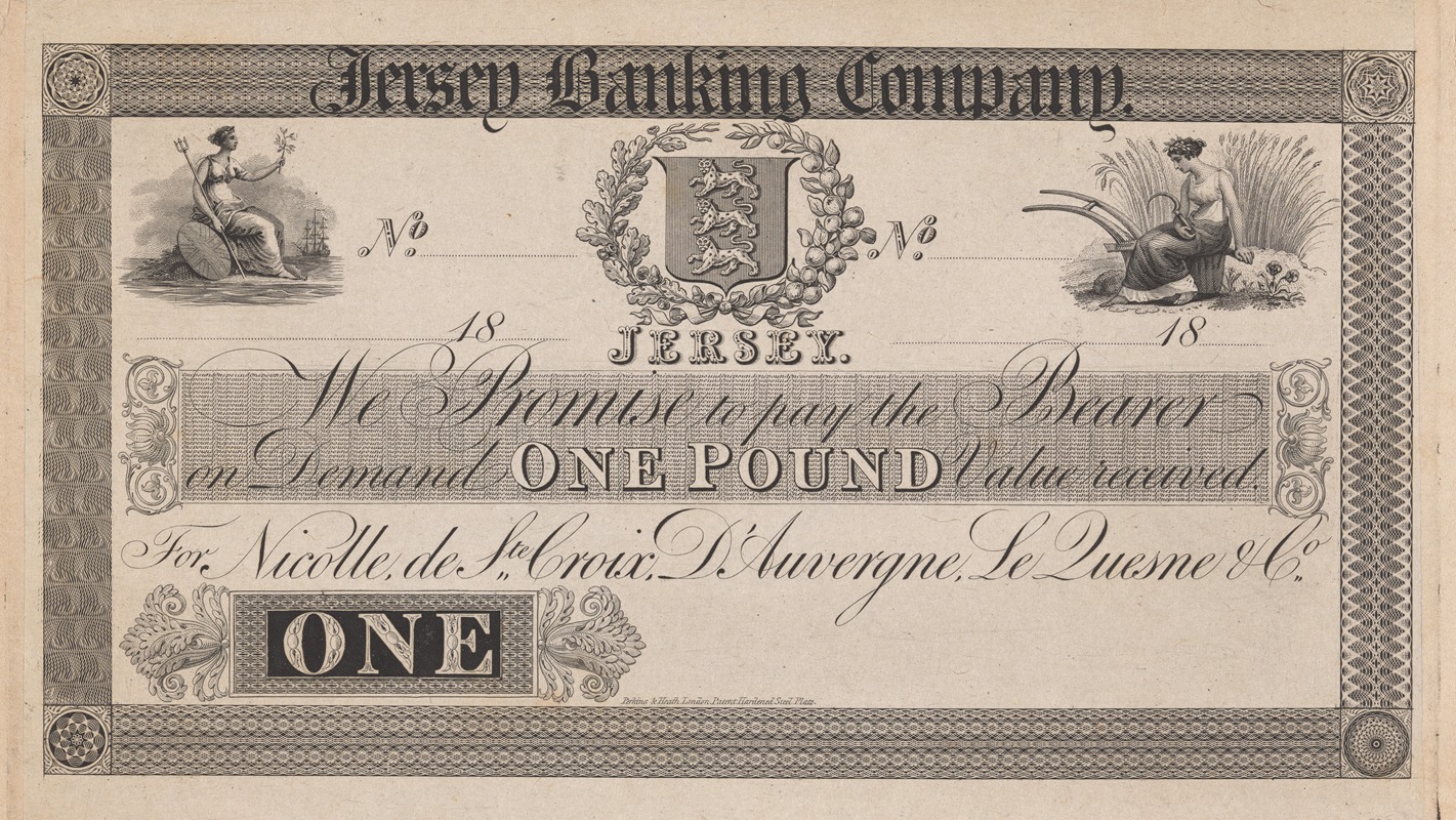 Perkins & Heath - Jersey Banking Company one pound note