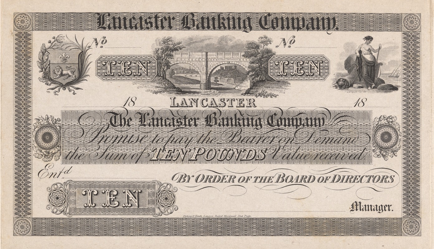 Perkins & Heath - Lancaster Banking Company ten pound note