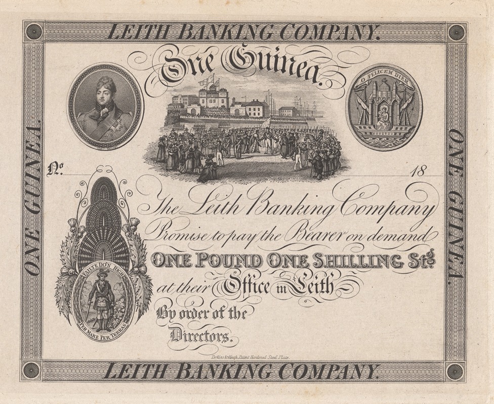 Perkins & Heath - Leith Banking Company one guinea note