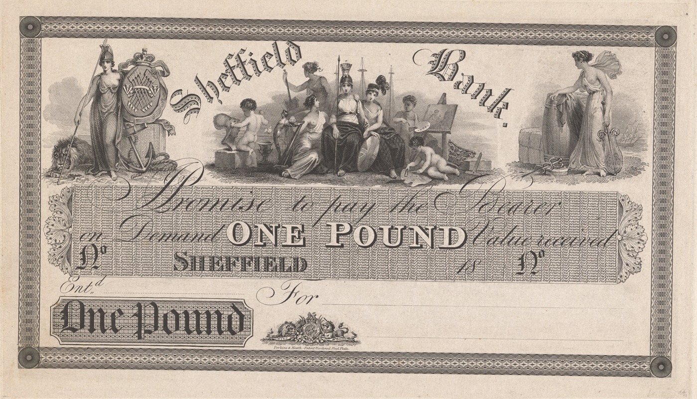 Perkins & Heath - Sheffield Bank one pound note.