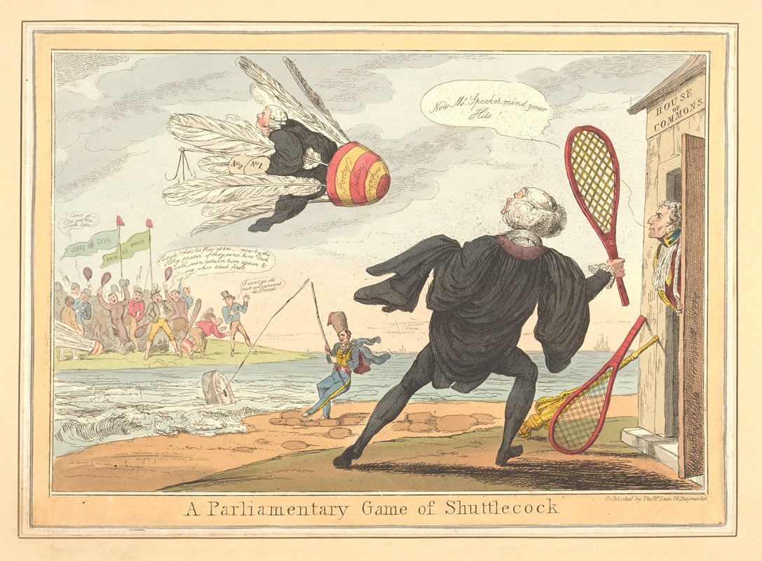 Robert Seymour - A Parliamentary game of shuttlecock.